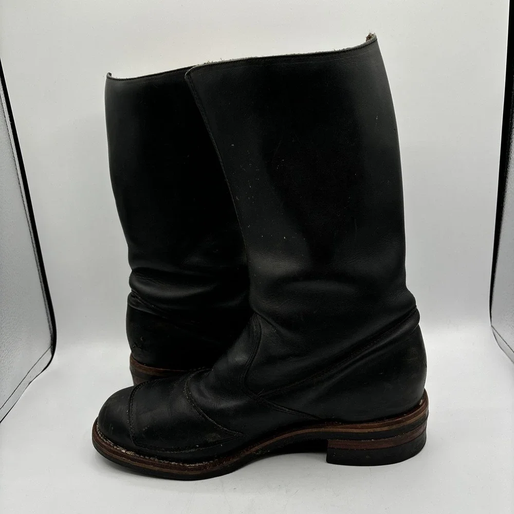 Chippewa Rally Biker Boot Men's 12 D 27862 Black Odessa Leather Hook & Loop‎